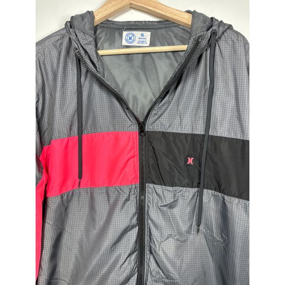 Hurley Men's 90s Jack Windbreaker Jacket Full Zip Gray Sz XL Lightweight Casual - Picture 2 of 16